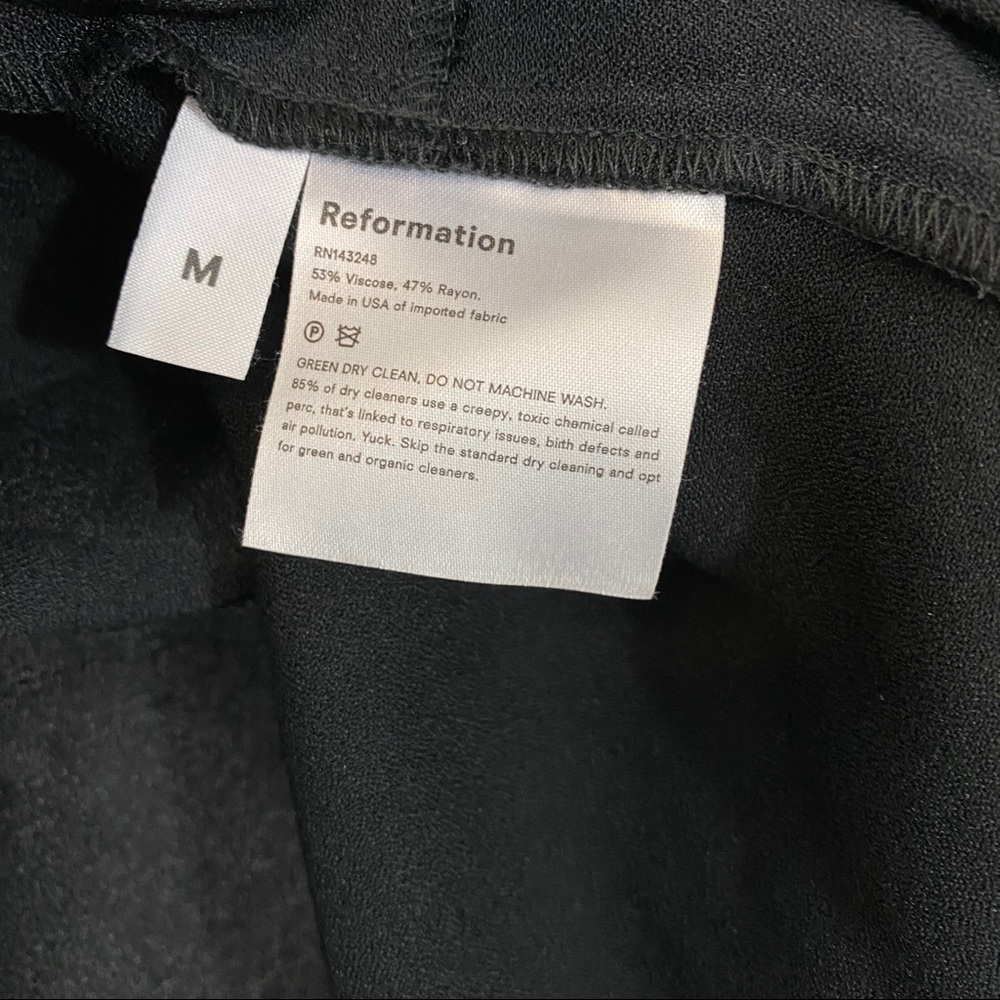 NWT Reformation Adrienne Black V-Neck Blouse Top - Picture 8 of 8